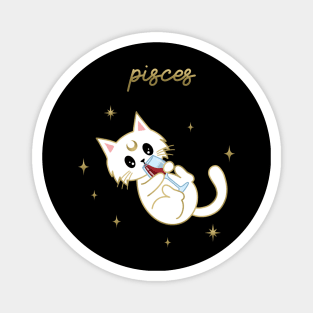 Pisces Holiday Kitty Cat Magnet